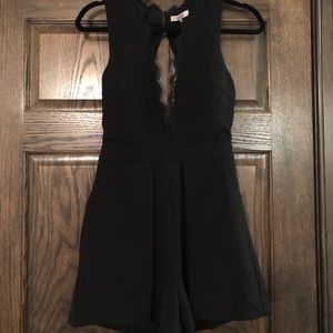 Sexy Low-Cut Black Romper